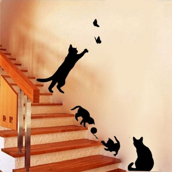 Декоративен стикер за стена Cat Play - Unknown