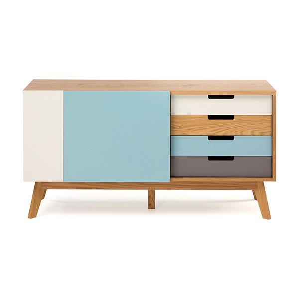 Комод със сини детайли Chaser - Woodman-image-2