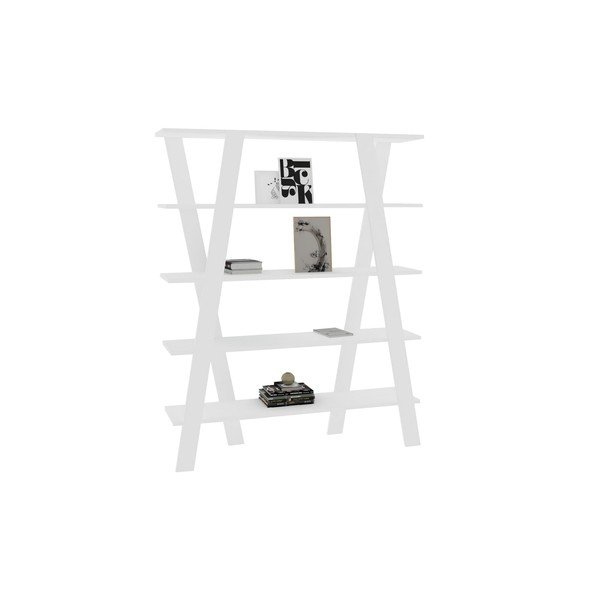 Бял шкаф за книги 120x150 cm Conde - Kalune Design-image-2