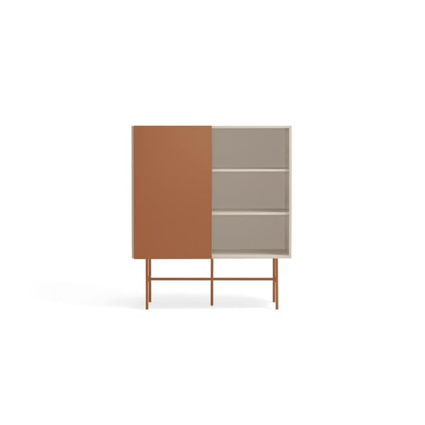 Висок скрин с плъзгащи се врати в светлосиво-тухлено 120x140 cm Nube - Teulat-image-2