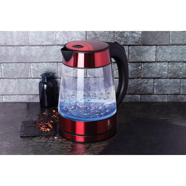 Червена електрическа кана 1,7 л Burgundy Metallic Line - BerlingerHaus-image-1