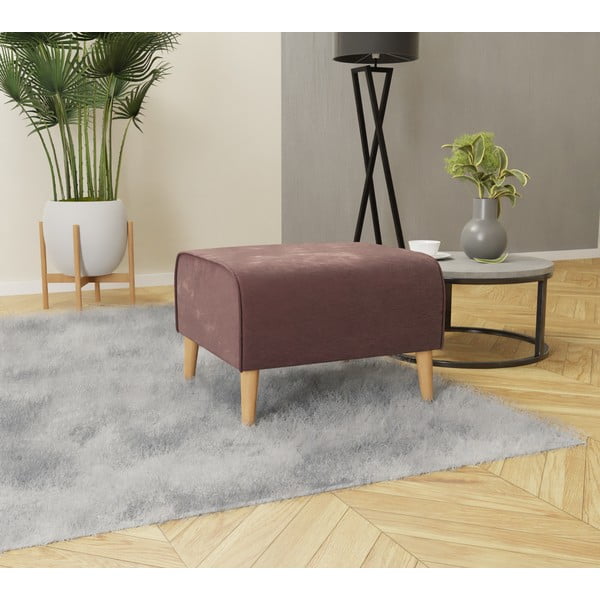 Розова кадифена табуретка за крака Carole - Ropez-image-2