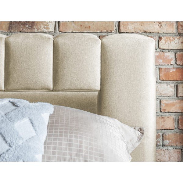 Бежово двойно тапицирано легло с място за съхранение и включена подматрачна рамка 140x200 cm Lamica – ELTAP-image-4