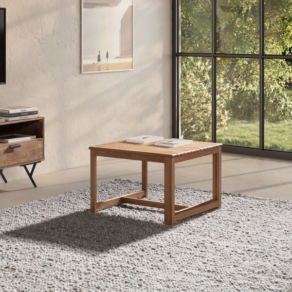 Масичка за кафе от масивен дъб в естествен цвят 60x70 cm Unai – MOME-image-1