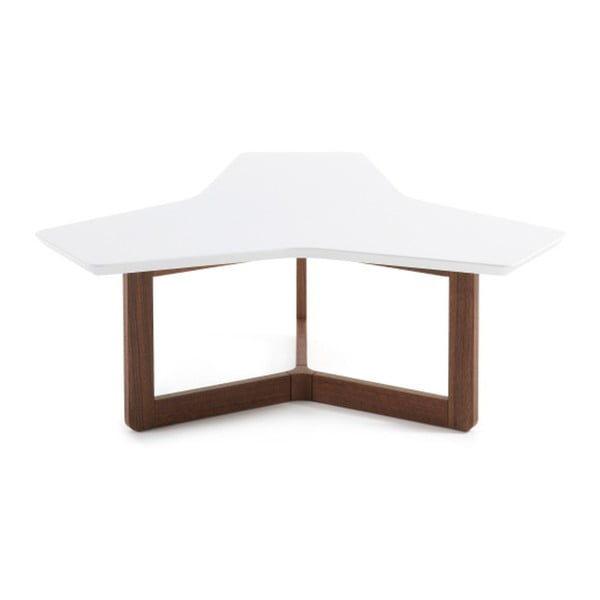 Bílý konferenční stolek s tmavými nohami La Forma Triangle