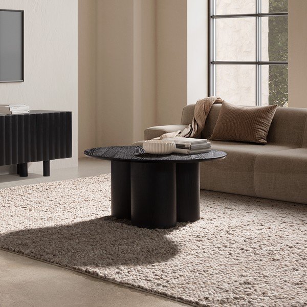 Черна кръгла масичка за кафе ø 80 cm Lua – MOME-image-2