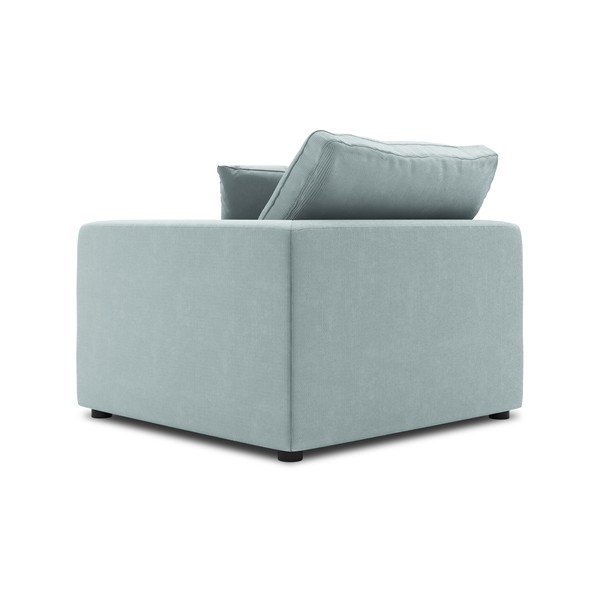 Светлосиня ъглова част от модулен диван от велур Galaxy, десен ъгъл - Windsor & Co Sofas-image-3
