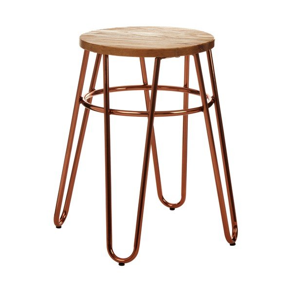 Стол от масивен бряст в естествен цвят/розово златист District – Premier Housewares