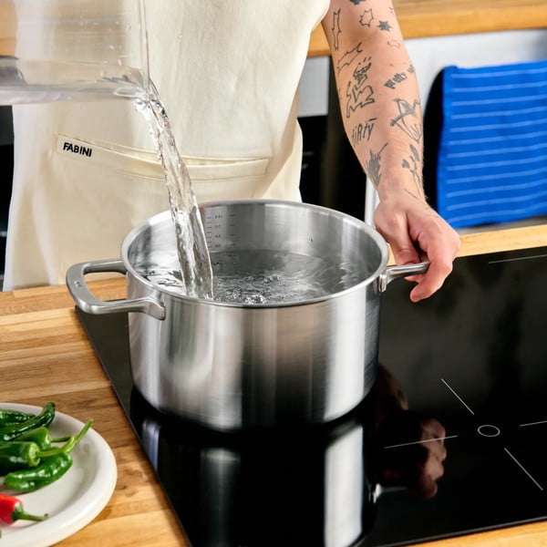 Касерола от неръждаема стомана с капак подходяща за индукционен котлон 5,5 l Lucca 3.0 – FABINI-image-1