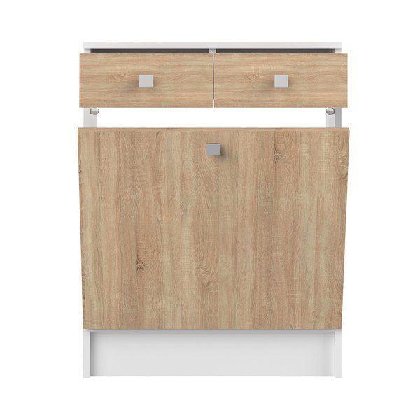 Бял нисък шкаф за баня в дъб 60x82 cm Combi - TemaHome-image-3