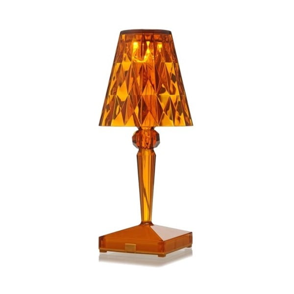 Oranžová transparentní stolní lampa Kartell Battery