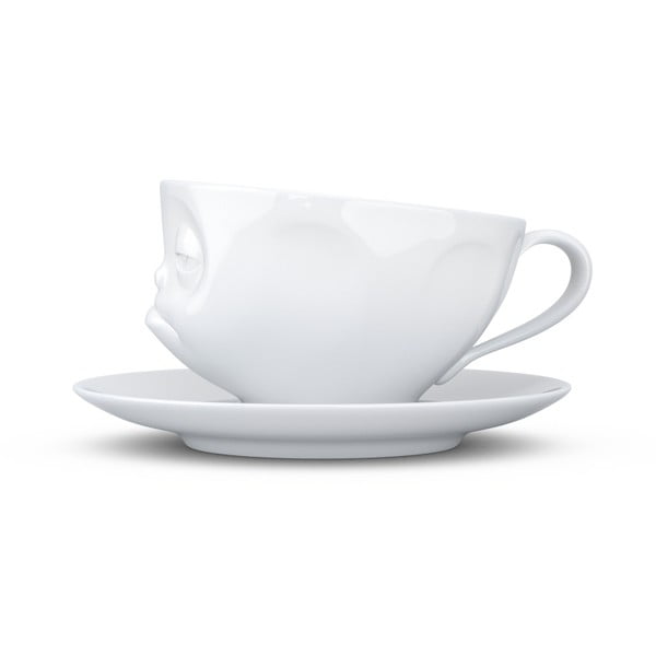 Бяла порцеланова чаша с чинийка - 58products-image-2