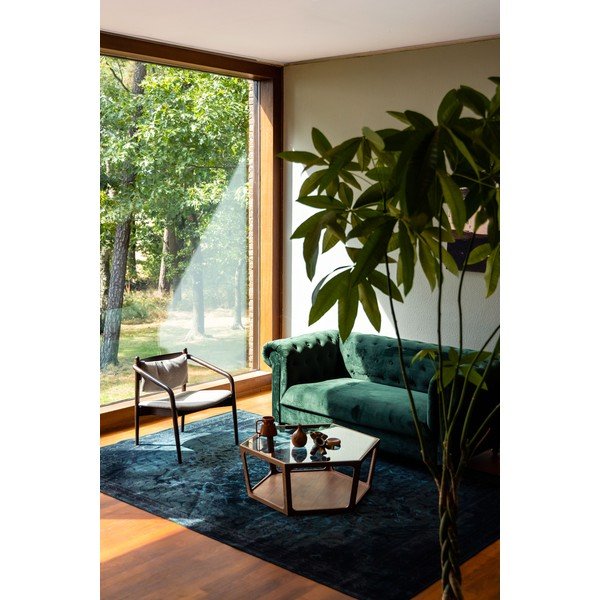 Масичка за кафе със стъклен плот в тъмно естествен цвят 80x92,5 cm Sita – Dutchbone-image-3