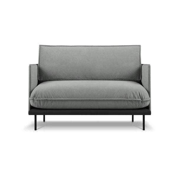 Сив фотьойл с кадифена повърхност Auguste - Interieurs 86