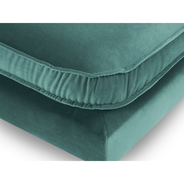 Петролно синьо кадифено столче за крака с черни крака Lento - Kooko Home-image-3