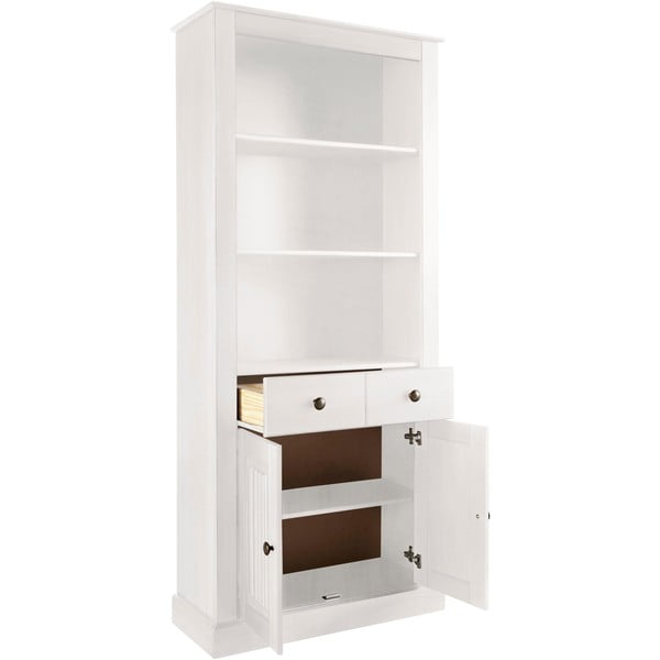 Бяла библиотека от масивен бор 181x31 cm Mille – Støraa-image-3