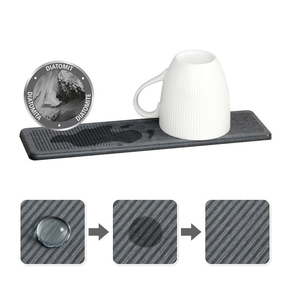 Сива тавичка за оттичане за съдовете от диатомична глина 30x8 cm Damon – Wenko-image-3