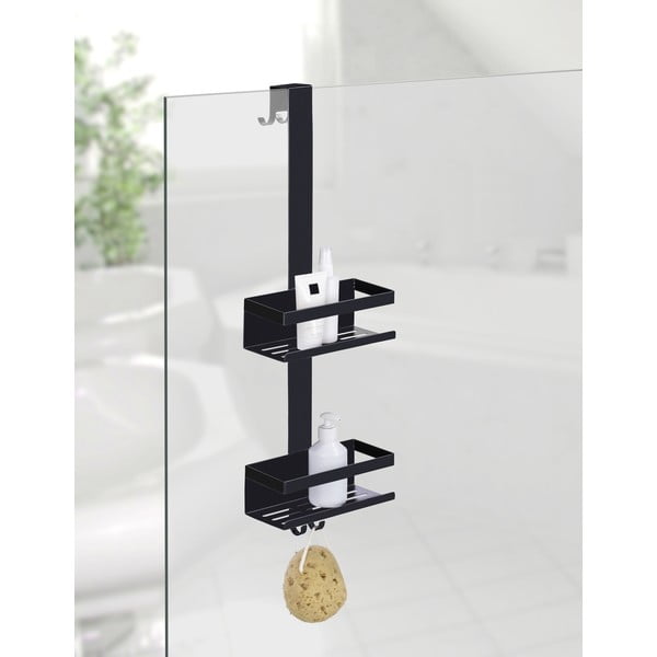 Черен висящ рафт за баня от неръждаема стомана Bribano – Wenko-image-1