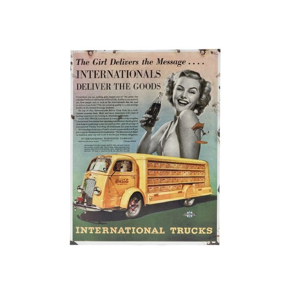 Nástěnná retro cedule Novita Intern Trucks