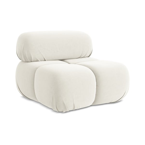 Бял кадифен модул за диван Lokua – Makamii-image-1