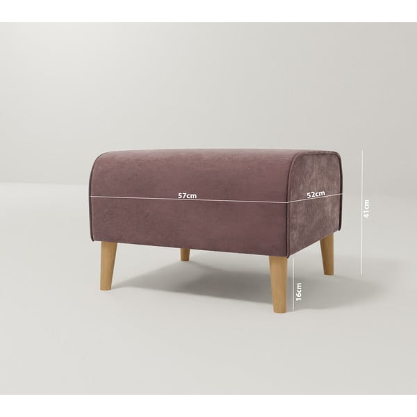 Розова кадифена табуретка за крака Carole - Ropez-image-3