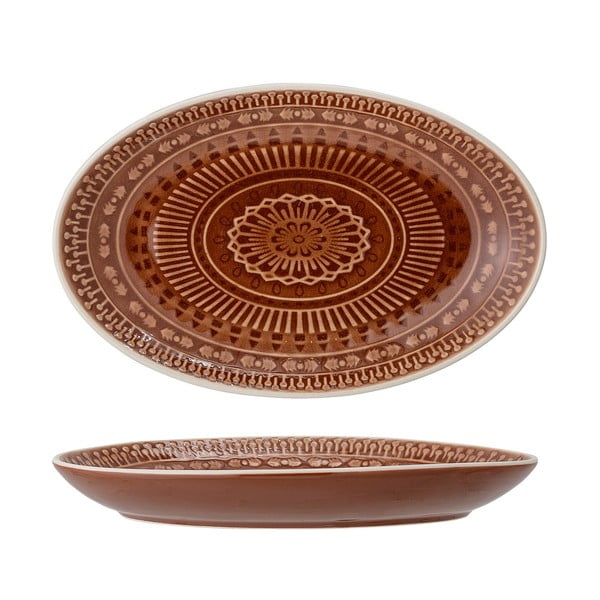 Кафява и червена чиния за сервиране , 22,5 x 14 cm Rani - Bloomingville-image-3