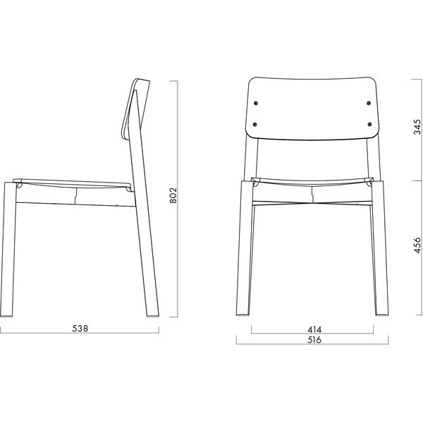 Черен трапезен стол за подреждане Wem – noo.ma-image-4