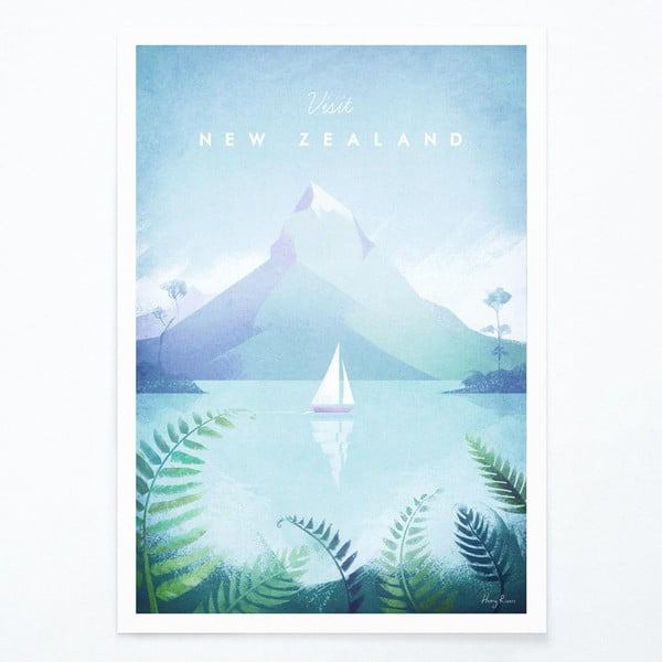 Плакат , 30 x 40 cm New Zealand - Travelposter