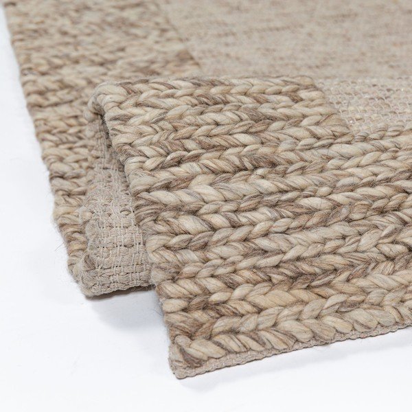 Ръчно изработен килим със смес от вълна в естествен цвят 120x170 cm Rue – Flair Rugs-image-3