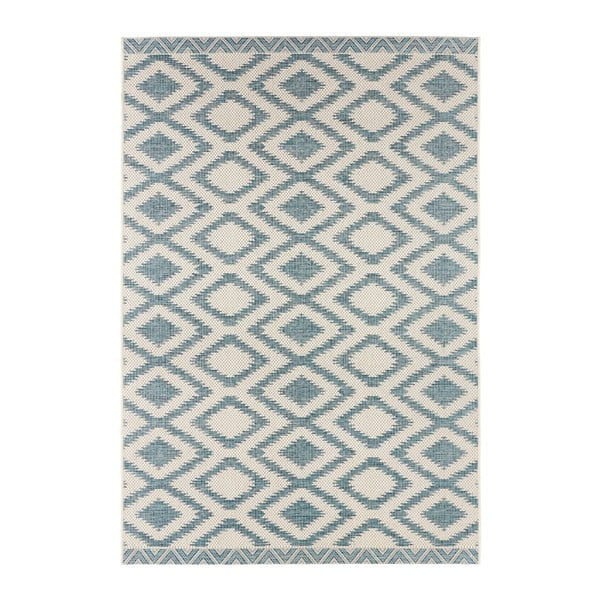 Синьо-кремав килим на открито , 70 x 140 cm Isle - NORTHRUGS