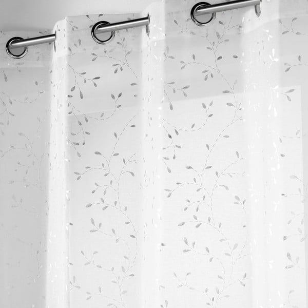 Бяло-сребриста завеса от воал 140x240 cm Floressia – douceur d'intérieur-image-1