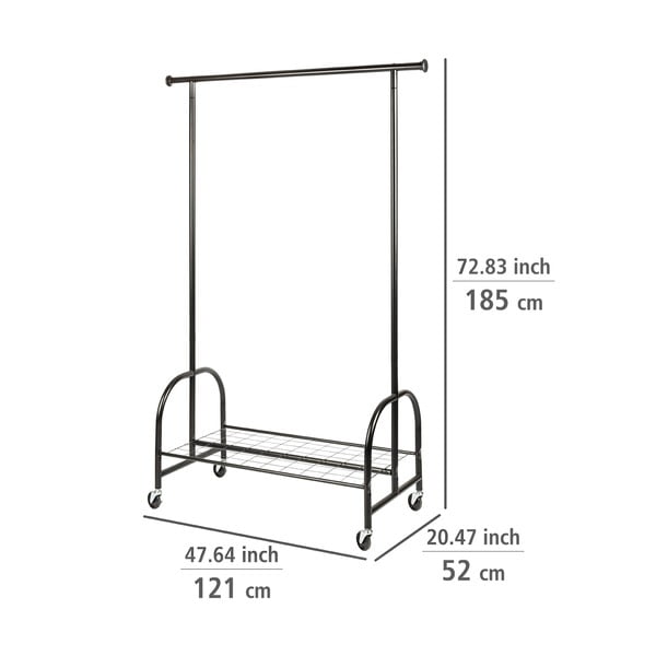Черен метален стелаж за дрехи Profi - Wenko-image-4
