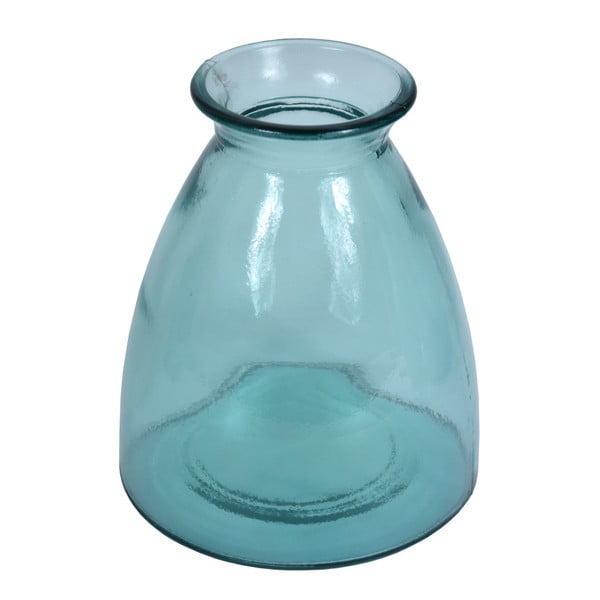 Modrá váza z recyklovaného skla Ego Dekor Florero, výška 20 cm