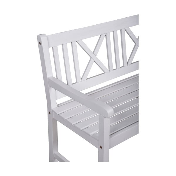 Бяла градинска пейка от масивно дърво Malmö – Garden Pleasure-image-1