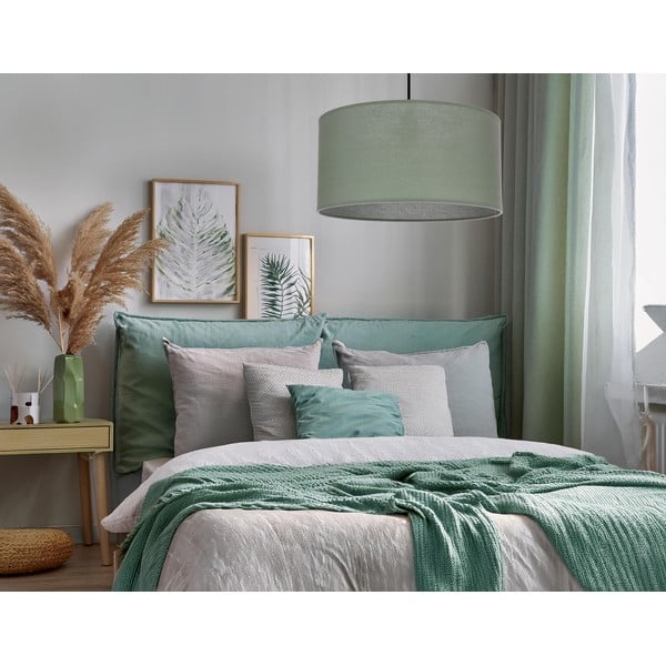 Зелено висящо осветително тяло с текстилен абажур ø 40 cm Shanti – Candellux Lighting-image-2