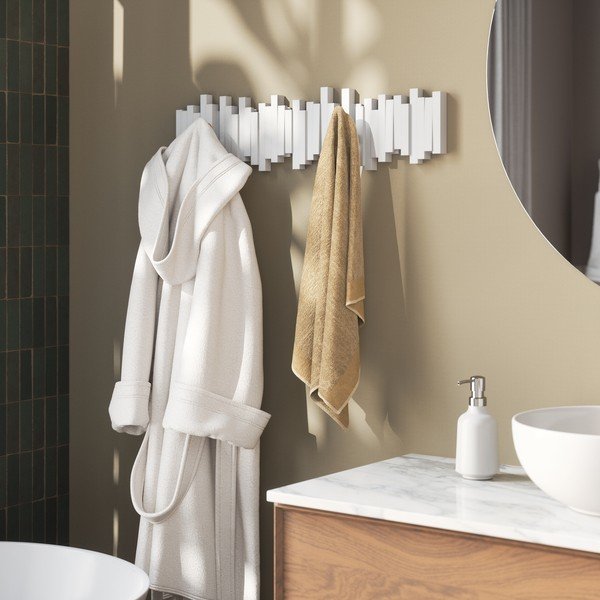 Бяла пластмасова стенна закачалка 72 cm Sticks – Umbra-image-2