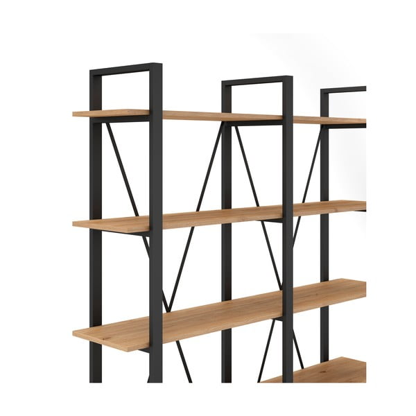 Рафт от черен/естествен дъб 150x180 cm Aviva - Marckeric-image-4