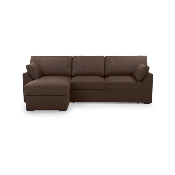 Кафяв сгъваем ъглов диван (ляв ъгъл) Janson – Scandic