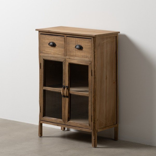 Витрина от масивна ела  в естествен цвят  64x92,5 cm – Ixia-image-1