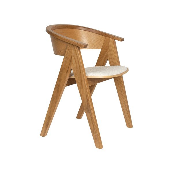 Тапициран трапезен стол с подлакътници в естествен цвят NDSM – Zuiver