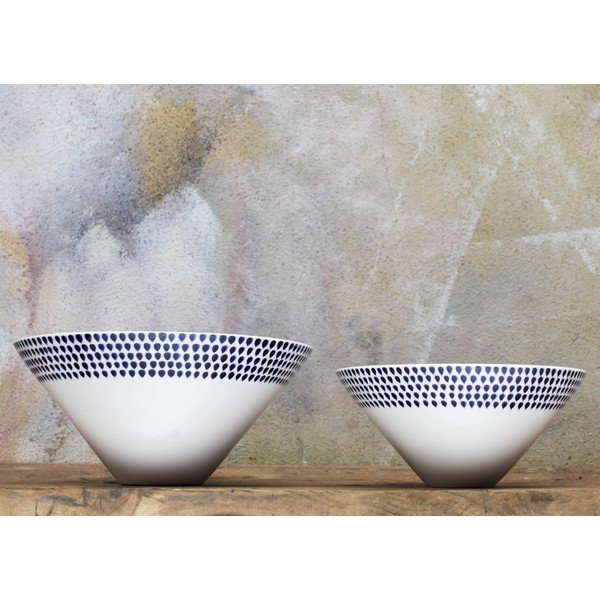 Синя и бяла керамична купа, ø 31 cm Indigo - Nkuku-image-1