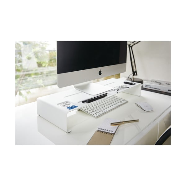 Бял рафт под монитора Tower - YAMAZAKI-image-1