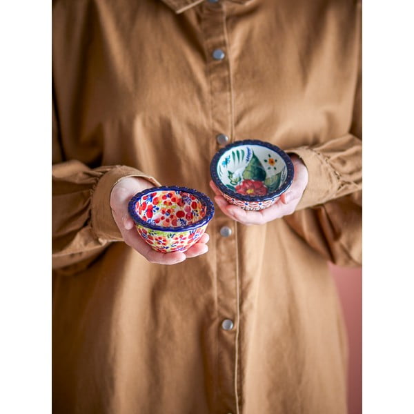 Червени глинени купички в комплект от за сервиране 2 бр. 95 ml Florist – Bloomingville-image-3