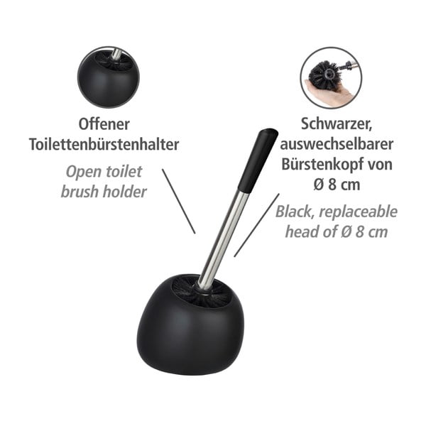 Черна керамична четка за тоалетна Polaris - Wenko-image-4