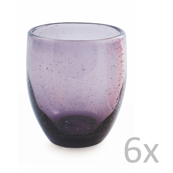 Sada 6 fialových skleniček Villa d'Este Bich Viola
