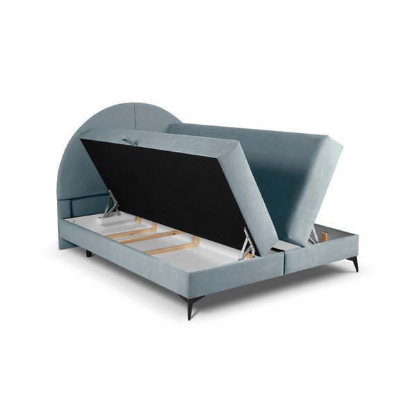 Светлосиньо боксспринг легло с място за съхранение 180x200 cm Sunset - Cosmopolitan Design-image-4