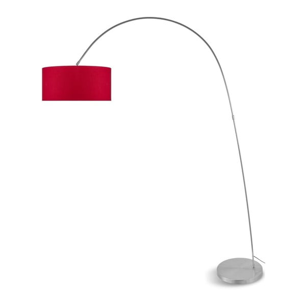 Сива свободностояща лампа с червен абажур Боливия - Citylights