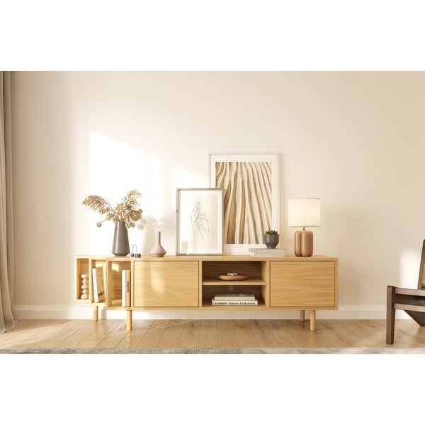 Маса за телевизор от декор от дъб  в естествен цвят 189x50x44 cm Shift – Woodman-image-1
