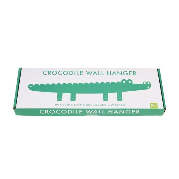 Зелена метална стенна детска закачалка Crocodile – Rex London-image-2