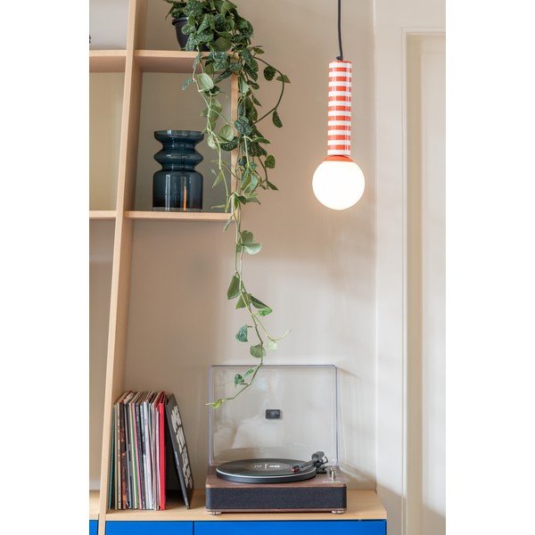 Червено метално висящо осветително тяло ø 12 cm Rayado Retro – Leitmotiv-image-1